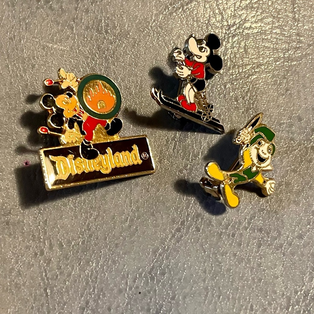 Lot of 3 Authentic Disney Enamel Pins From Disneyland Circa 1984